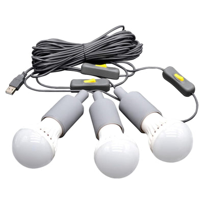 Lion Energy 3 Pack LED String Light Bulb with 15-Foot Cord and USB Connector