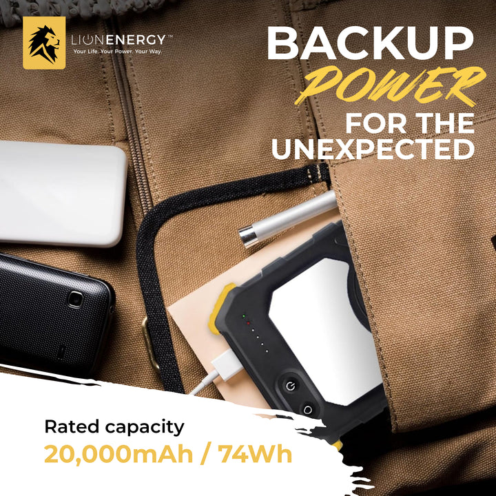 Lion Energy Prowler Power Bank, Portable Wireless Phone Charger with Flashlight - VMInnovations