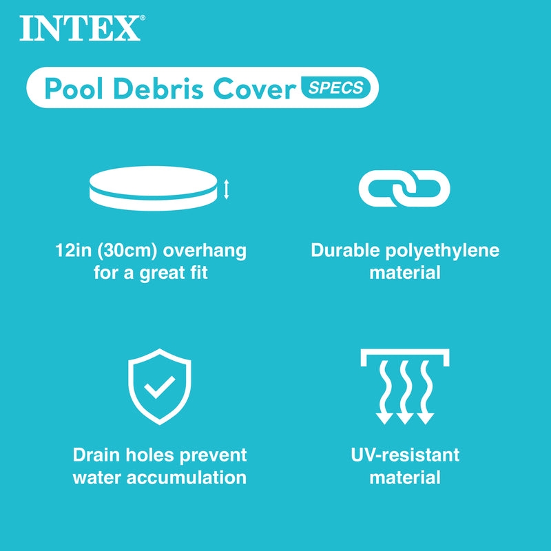 Intex 28022E 11.3 Foot Easy Set Swimming Pool Debris Cover Tarp, Blue (Used)