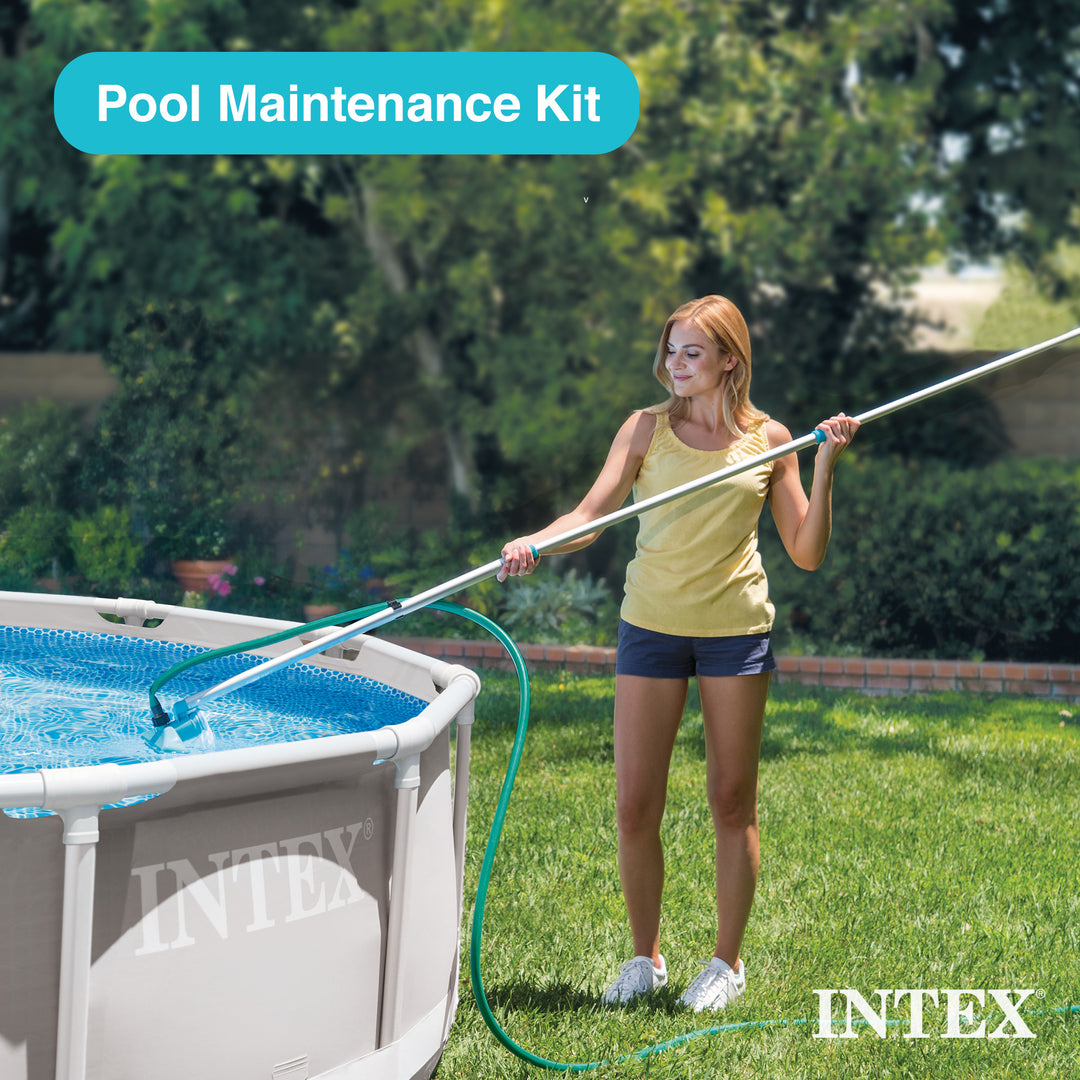 Intex 28002E Maintenance Pool Kit Vacuum Skimmer & Pole (Pool Sold Separately)