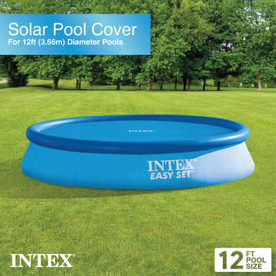 Intex 12 Ft Round Easy Set and Metal Frame Swimming Pool Solar Tarp, Cover Only