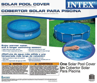 Intex 12 Ft x 30 In Steel Frame Pool with Intex 12' Easy Set Pool Solar Cover
