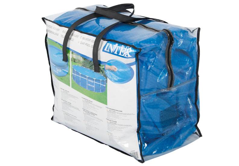 Intex 12 Ft x 30 In Steel Frame Pool with Intex 12' Easy Set Pool Solar Cover