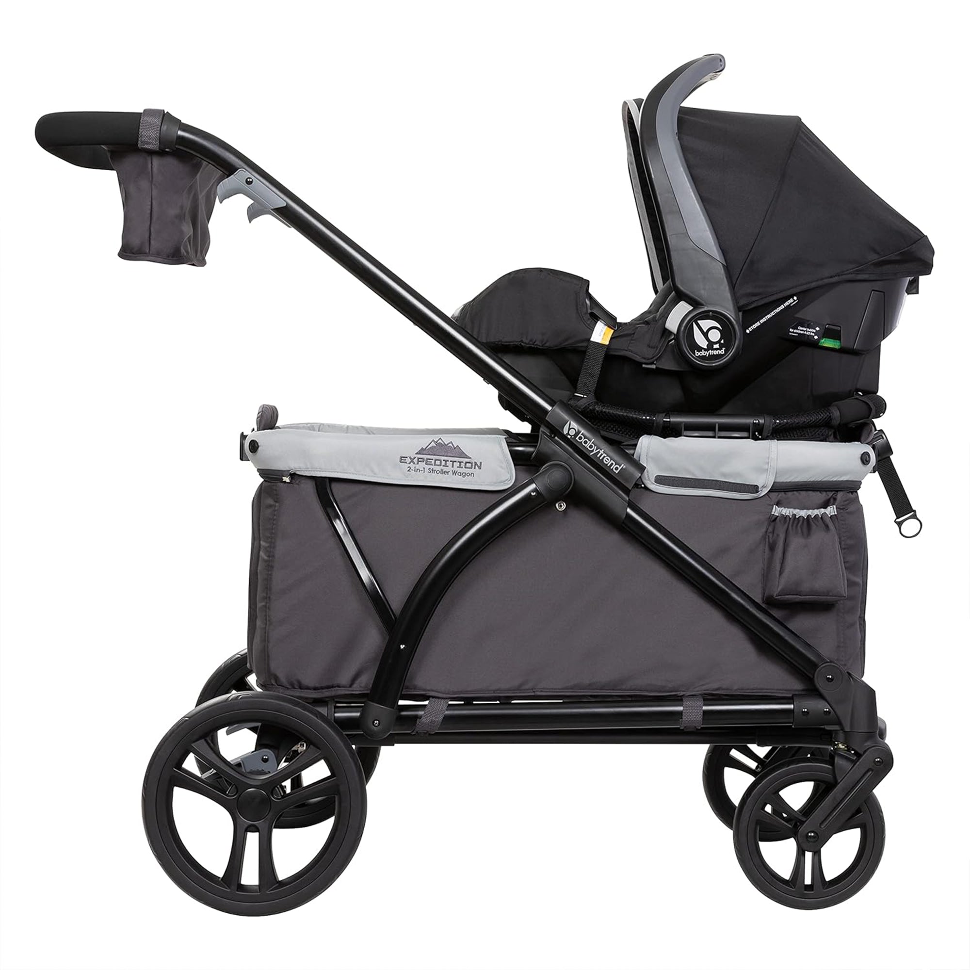 Baby Trend Expedition 2in1 Push/Pull Stroller Wagon w/ Canopy, Liberty Midnight (For Parts)