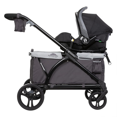 Baby Trend Expedition 2in1 Push/Pull Stroller Wagon w/ Canopy, Liberty Midnight (For Parts)