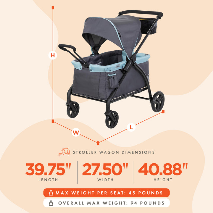 Baby Trend Expedition 2 in 1 Push or Pull Stroller Wagon w/ Canopy, (Open Box) - VMInnovations