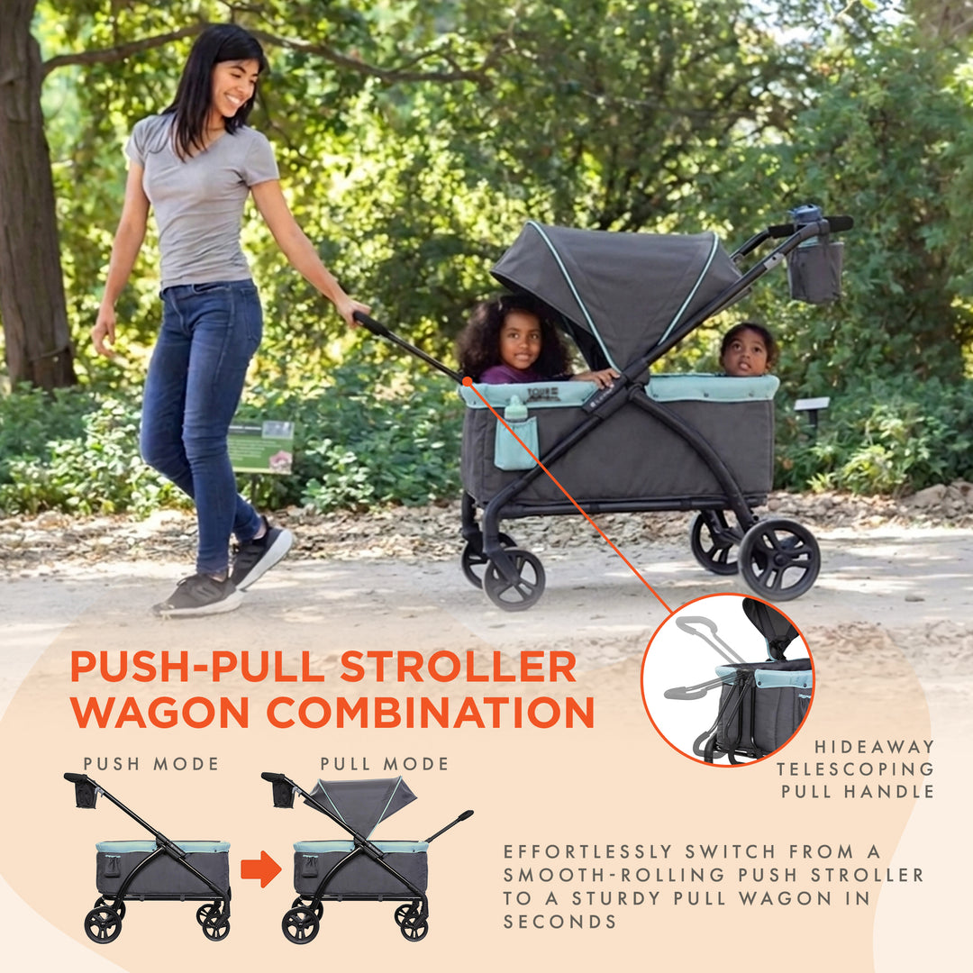 Baby Trend Expedition 2 in 1 Push or Pull Stroller Wagon w/ Canopy, (Open Box) - VMInnovations
