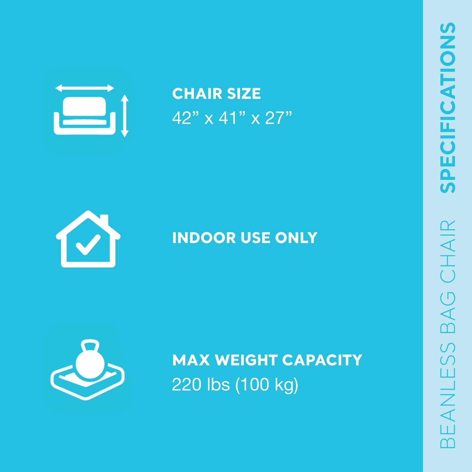 Intex 68579EP Inflatable 42 x 41 x 27 Inch Beanless Bag Lounge Chair, Gray - VMInnovations