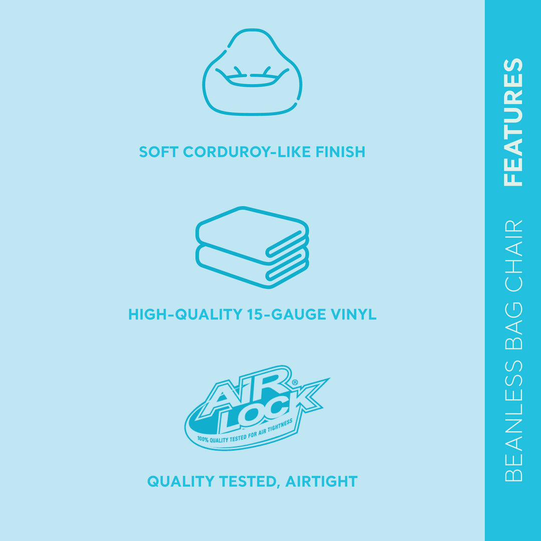 Intex Inflatable Contoured Corduroy Beanless Bag Lounge Chair, Gray (4 Pack)