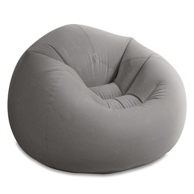Intex Inflatable Contoured Corduroy Beanless Bag Lounge Chair, Gray (5 Pack)