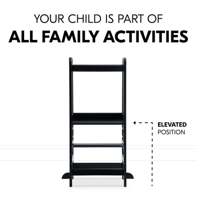 hauck Learn N Explore Montessori Toddler Tower, Wooden Kitchen Stool, Black - VMInnovations