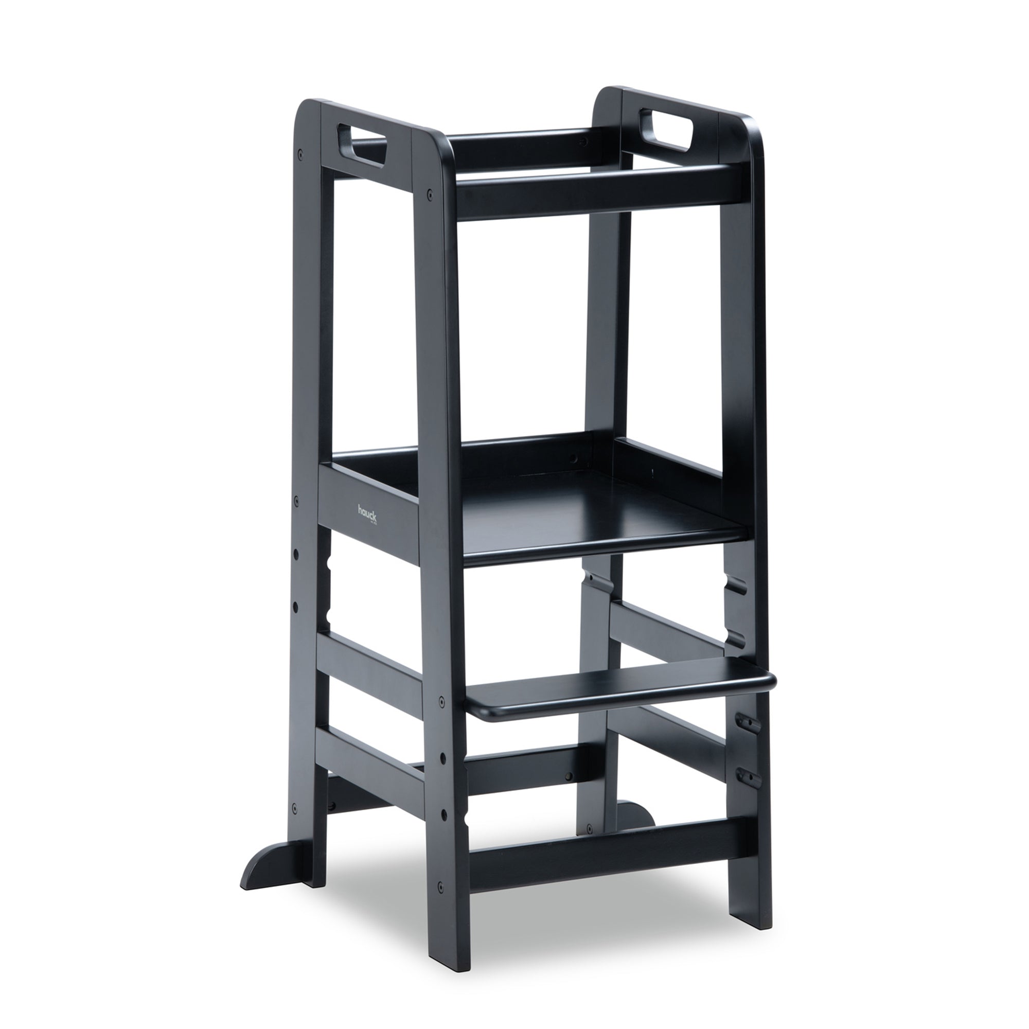 hauck Learn N Explore Montessori Toddler Tower, Wooden Kitchen Stool, Black - VMInnovations