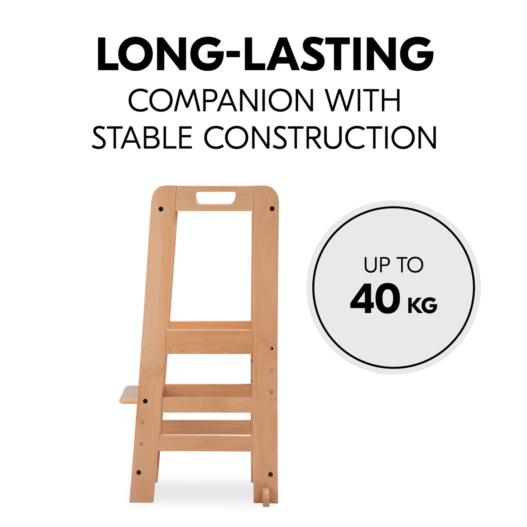 hauck Learn N Explore Montessori Toddler Tower, Wooden Kitchen Stool (Open Box)