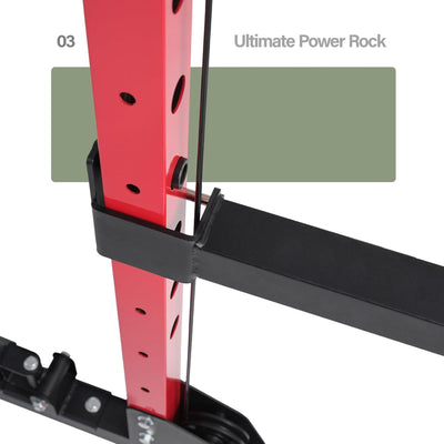 Major Fitness Drone 1 Power Cage, Multi-Function Strength Training Rack, Red