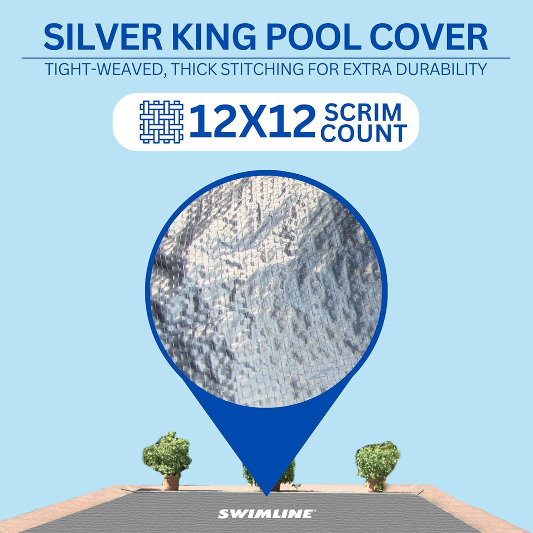 Swimline Hydrotools Silver King Winter Pool Cover for 16 x 32 Ft Inground Pools