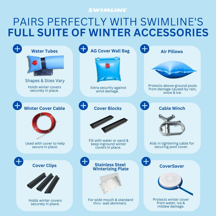 Swimline Hydrotools Silver King Winter Pool Cover for 16 x 32 Ft Inground Pools