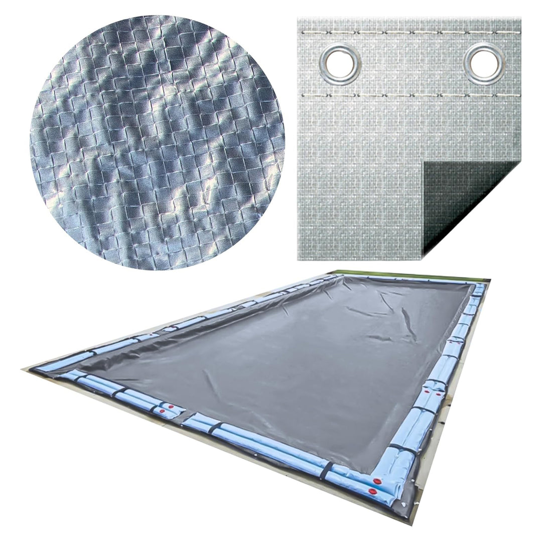 Swimline Hydrotools Silver King Winter Pool Cover for 16 x 32 Ft Inground Pools