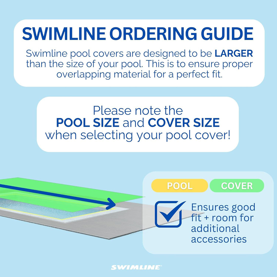 Swimline Hydrotools Silver King Winter Pool Cover for 18 x 36 Ft Inground Pools