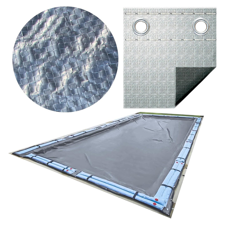 Swimline Hydrotools Silver King Winter Pool Cover for 25 x 50 Ft Inground Pools
