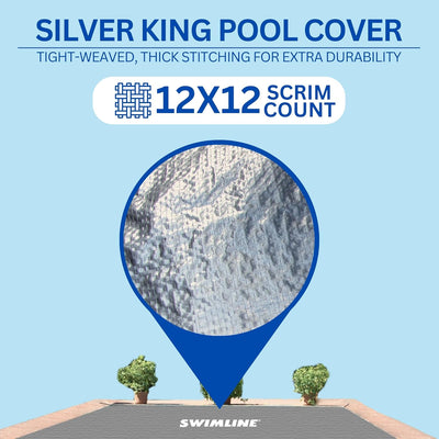 Swimline Hydrotools Silver King Winter Pool Cover for 30 x 50 Ft Inground Pools - VMInnovations