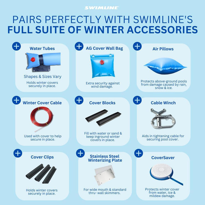 Swimline Hydrotools Silver King Winter Cover for 12 Ft Above Ground Round Pools