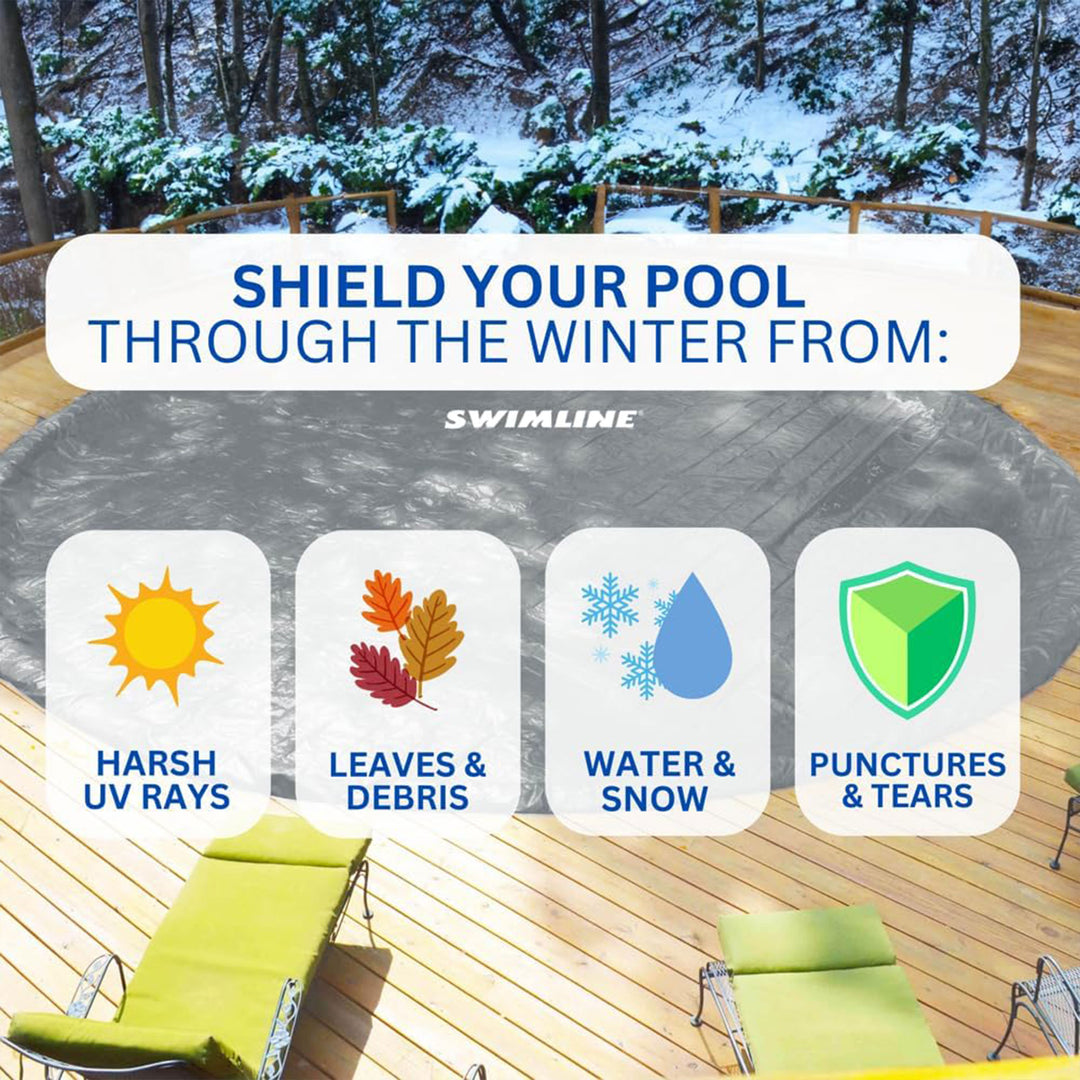 Swimline Hydrotools Silver King Winter Cover for 21x42 Ft Above Ground Pools