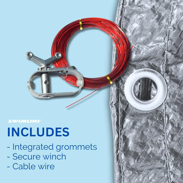 Swimline Hydrotools Silver King Winter Cover for 21x42 Ft Above Ground Pools