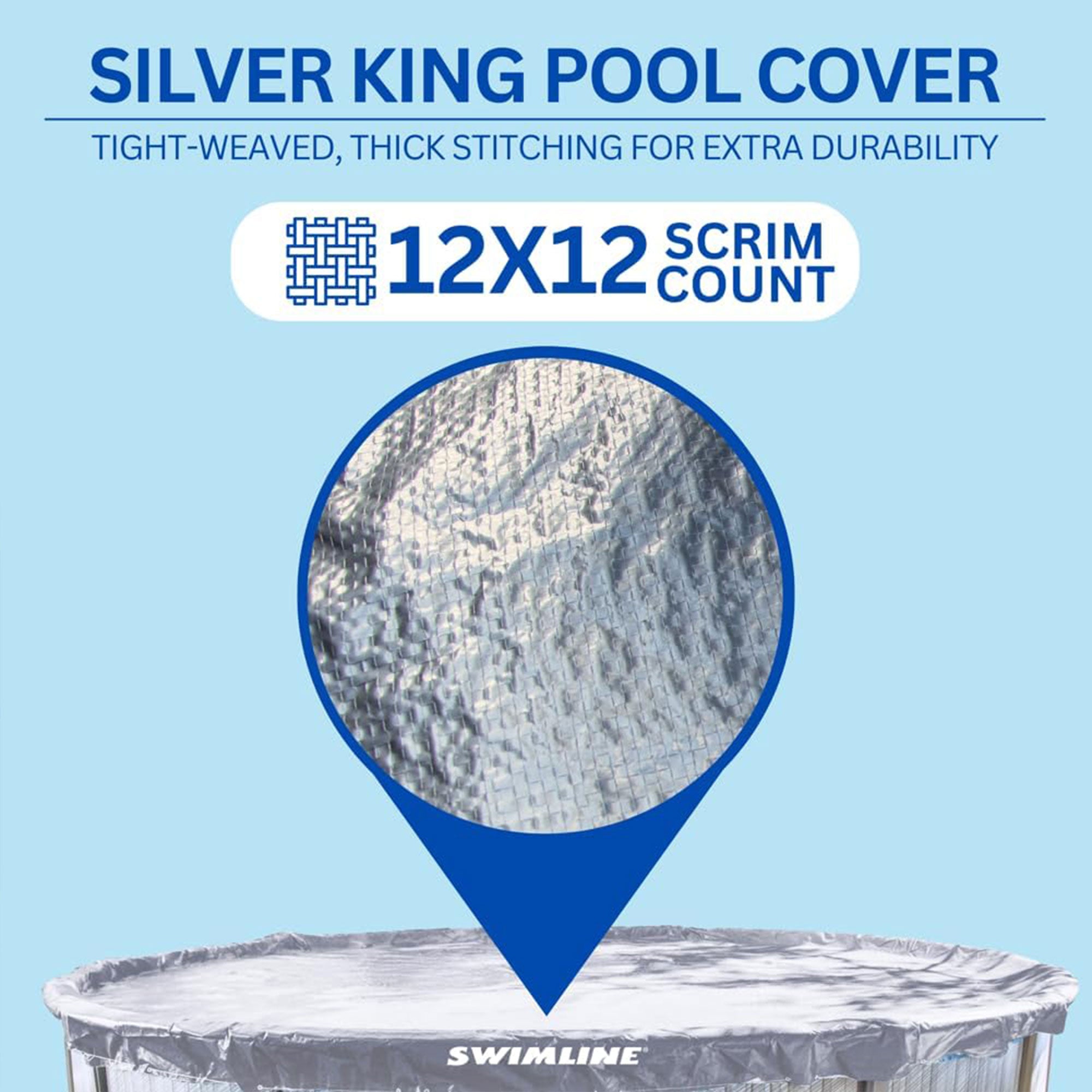 Swimline Hydrotools Silver King Winter Cover for 21x42 Ft Above Ground Pools