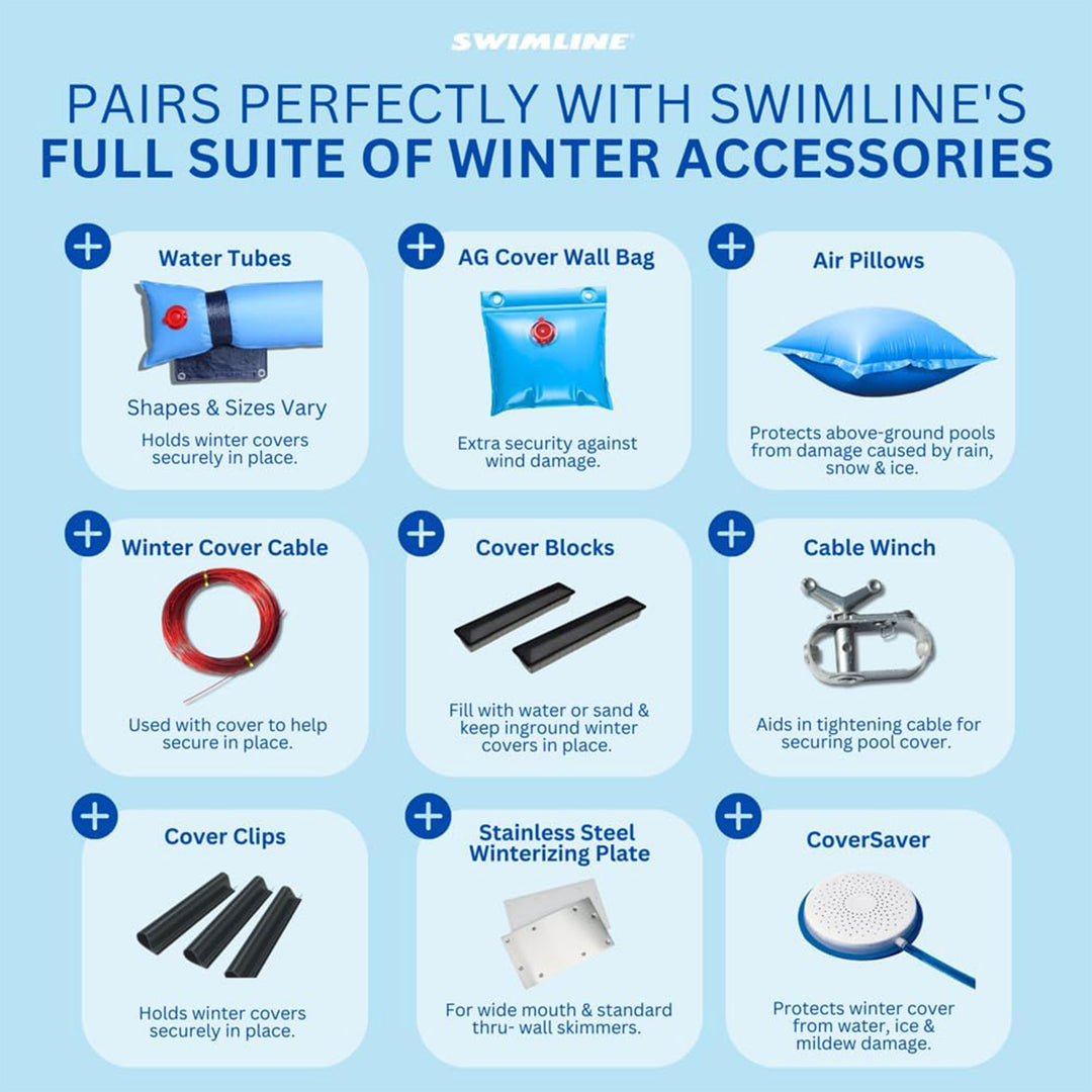 Swimline Hydrotools Silver King Winter Cover for 21x42 Ft Above Ground Pools