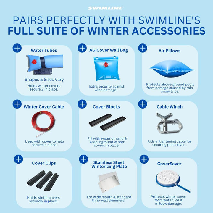 Swimline Hydrotools Silver King Winter Cover for 21x42 Ft Above Ground Pools