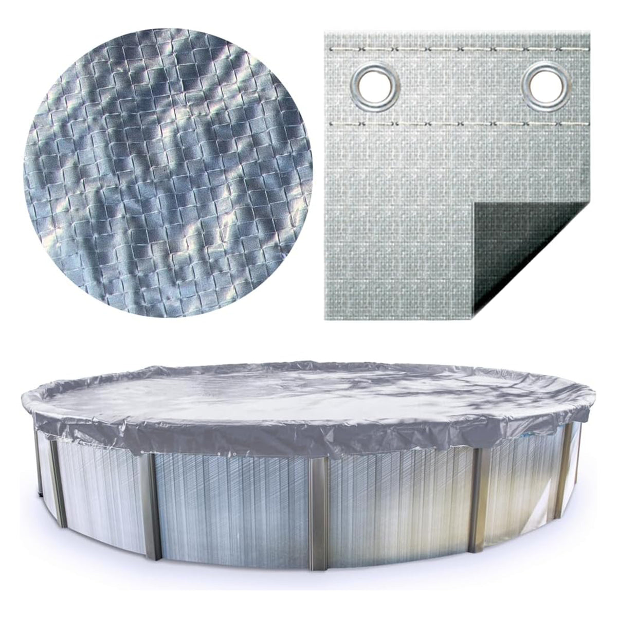 Swimline Hydrotools Silver King Winter Cover for 21 Ft Above Ground Pools (Used) - VMInnovations