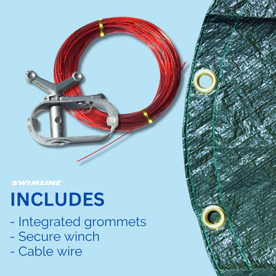 Swimline Hydrotools Ripstopper Winter Pool Cover for 12' Round Above Ground Pool - VMInnovations