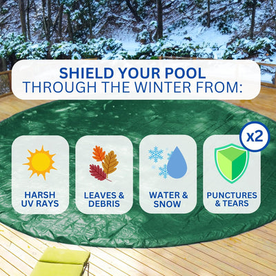 Swimline Hydrotools Ripstopper Winter Pool Cover for 12x24 Ft Above Ground Pool - VMInnovations