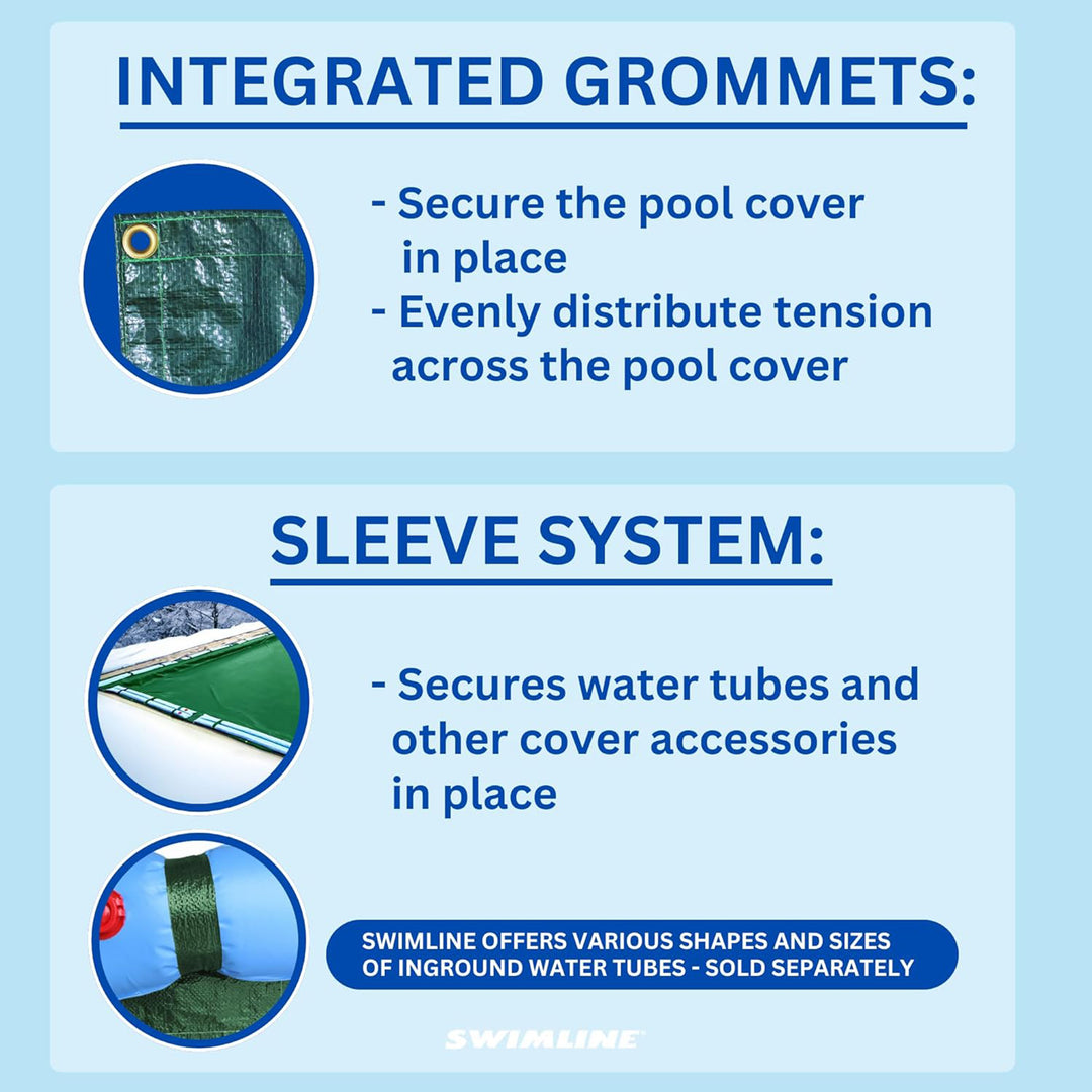 Swimline Hydrotools Ripstopper Winter Pool Cover for 30 x 50 Ft Inground Pools