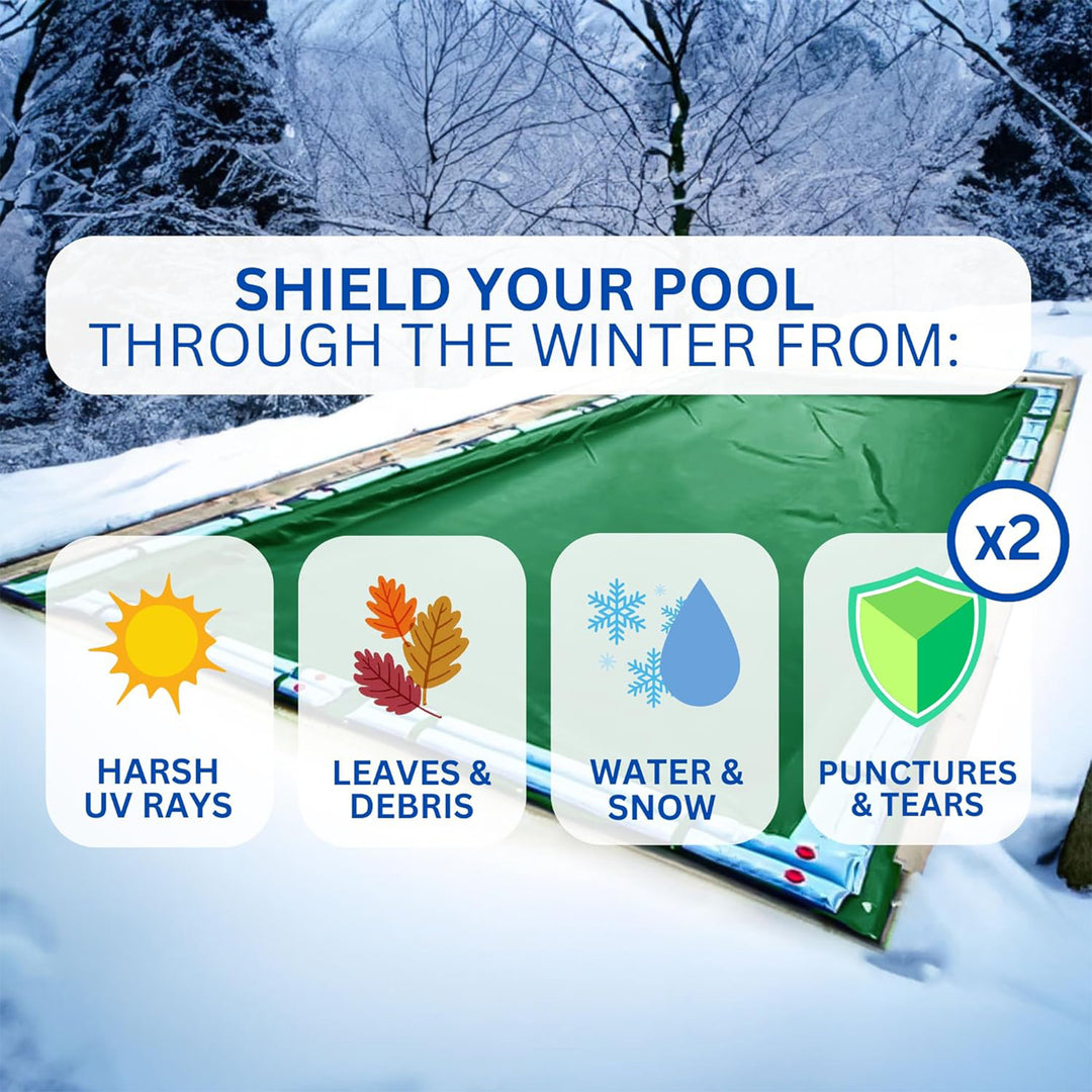 Swimline Hydrotools Ripstopper Winter Pool Cover for 30 x 50 Ft Inground Pools