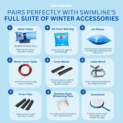 Swimline Hydrotools Supreme Guard Winter Cover for 18' Round Pools (Open Box) - VMInnovations