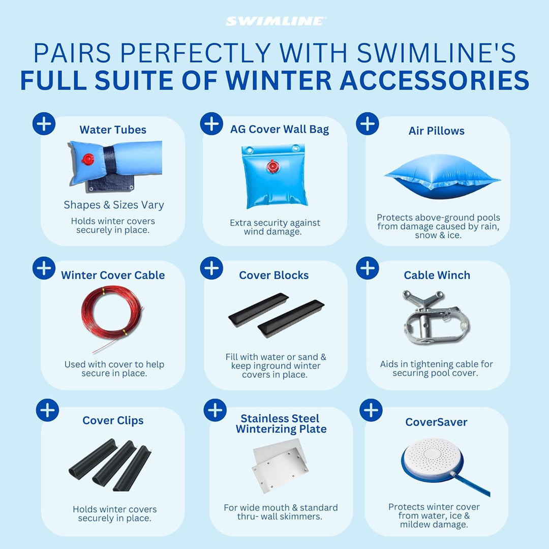 Swimline Hydrotools Leaf Net Winter Pool Cover for 12x20 Ft Above Ground Pools