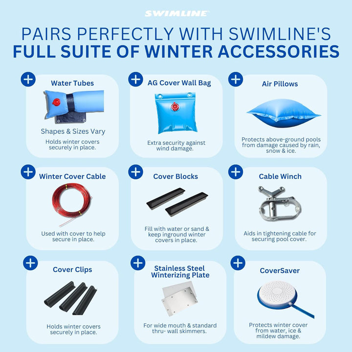 Swimline Hydrotools Leaf Net Winter Pool Cover for 12x20 Ft Above Ground Pools