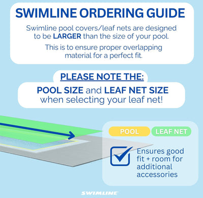 Swimline Hydrotools Leaf Net Winter Pool Cover for 14x28 Ft Above Ground Pools - VMInnovations