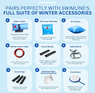 Swimline Hydrotools Leaf Net Winter Pool Cover for 14x28 Ft Above Ground Pools - VMInnovations