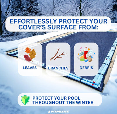 Swimline Hydrotools Leaf Net Winter Pool Cover for 14x28 Ft Above Ground Pools - VMInnovations