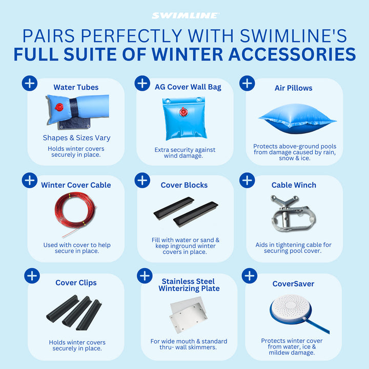 Swimline Hydrotools Leaf Net Winter Pool Cover for 25x45 Ft Above Ground Pools - VMInnovations