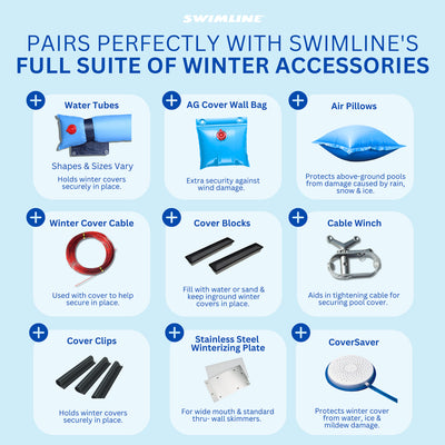 Swimline Hydrotools Leaf Net Winter Pool Cover for 30x50 Ft Above Ground Pools - VMInnovations