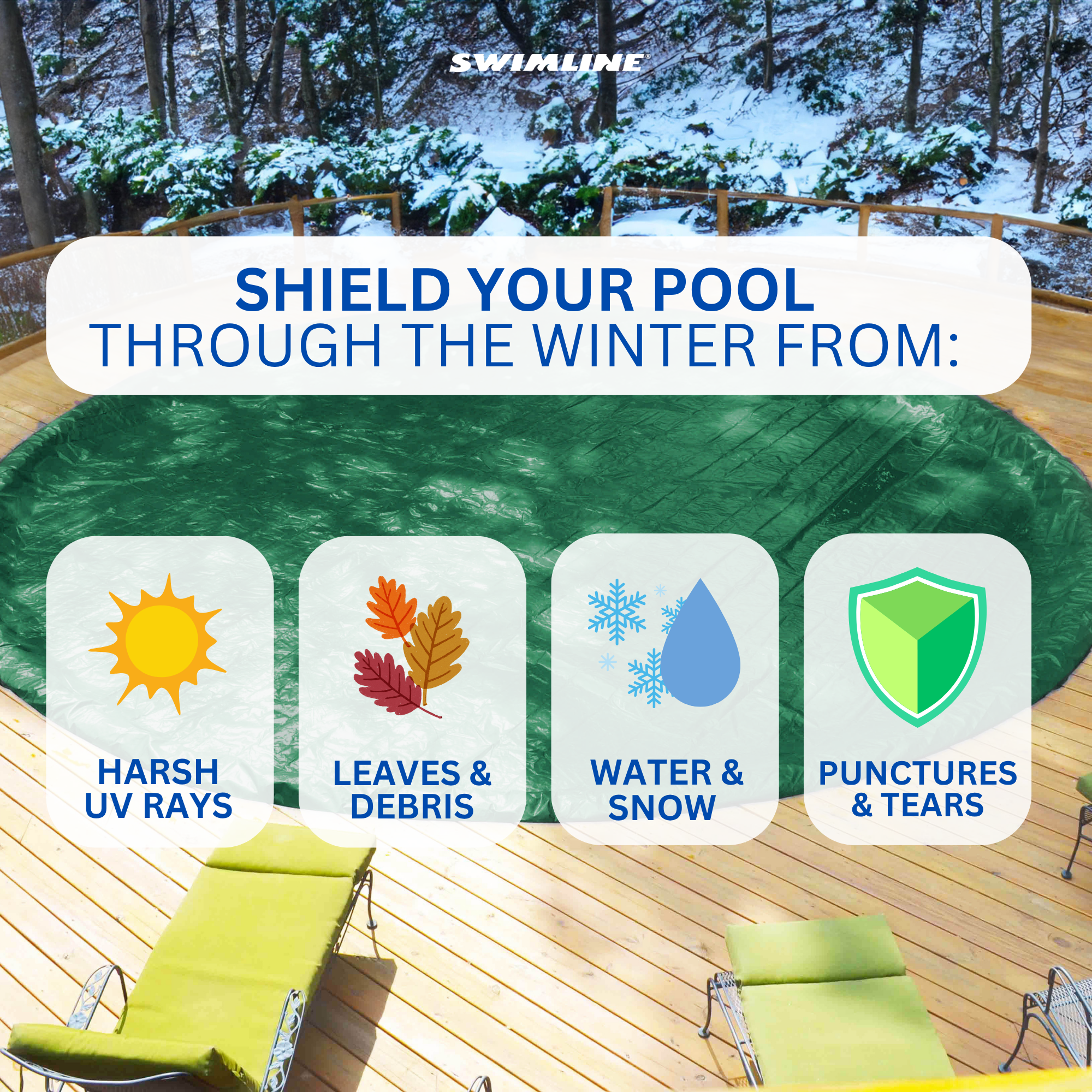 Swimline Hydrotools Supreme Guard Winter Cover for 15' Round Pools (Open Box)