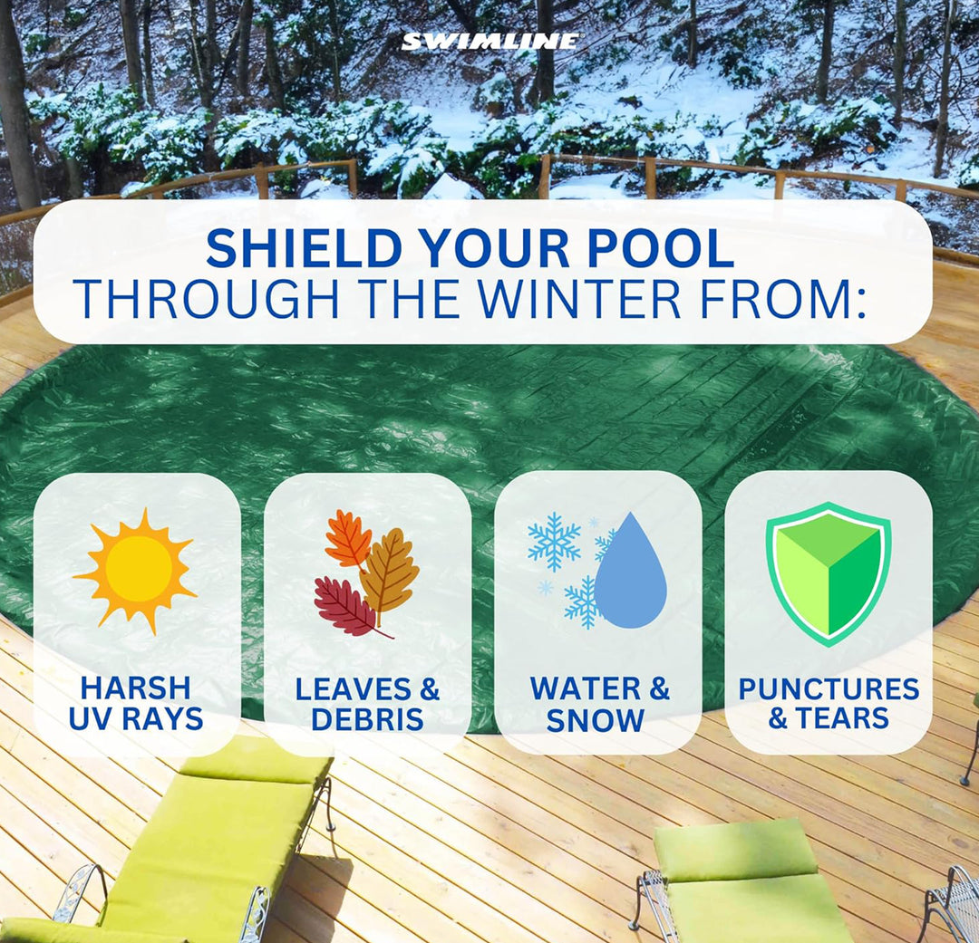 Swimline Hydrotools Supreme Guard Winter Cover for 18x24 Ft Above Ground Pools