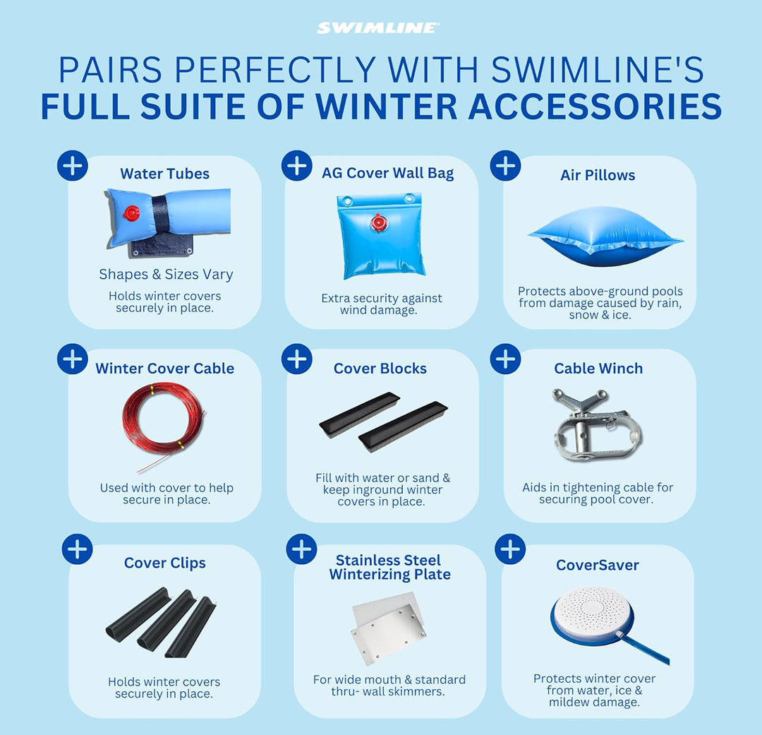Swimline Hydrotools Supreme Guard Winter Cover for 18x24 Ft Above Ground Pools