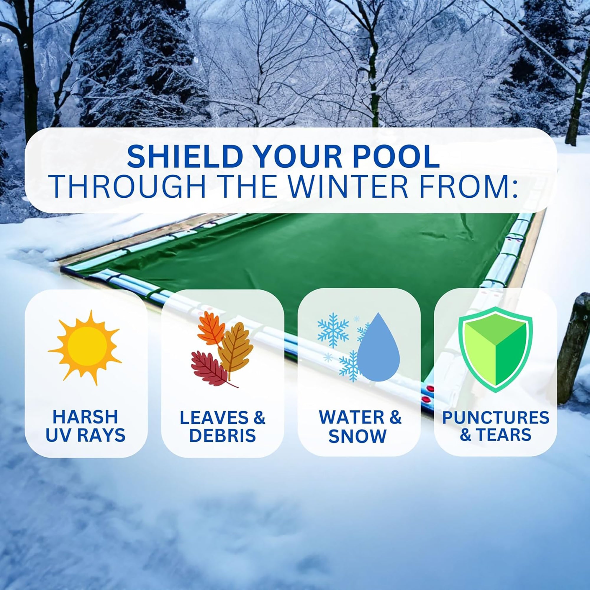 Swimline Hydrotools Supreme Guard Winter Pool Cover for 12x20 Ft (Open Box)