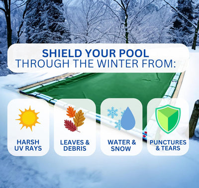 Swimline Hydrotools Supreme Guard Winter Pool Cover for 20x36 Ft Inground Pools - VMInnovations