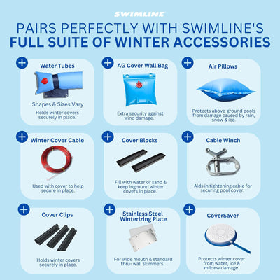 Swimline Hydrotools Supreme Guard Winter Pool Cover for 30x50 Ft Inground Pools - VMInnovations