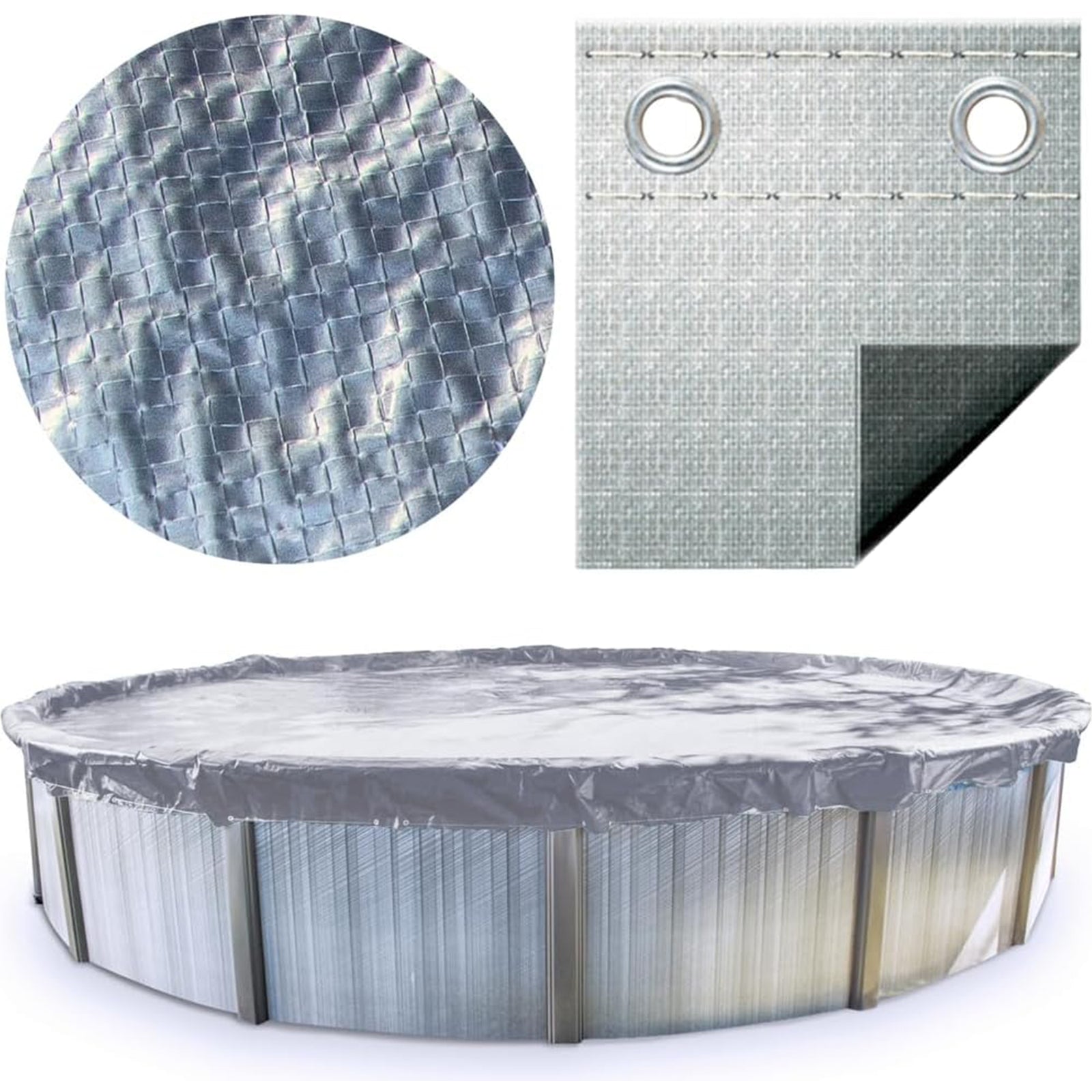 Swimline Hydrotools Silver King Winter Pool Cover for 12 Ft Above Ground Pools - VMInnovations